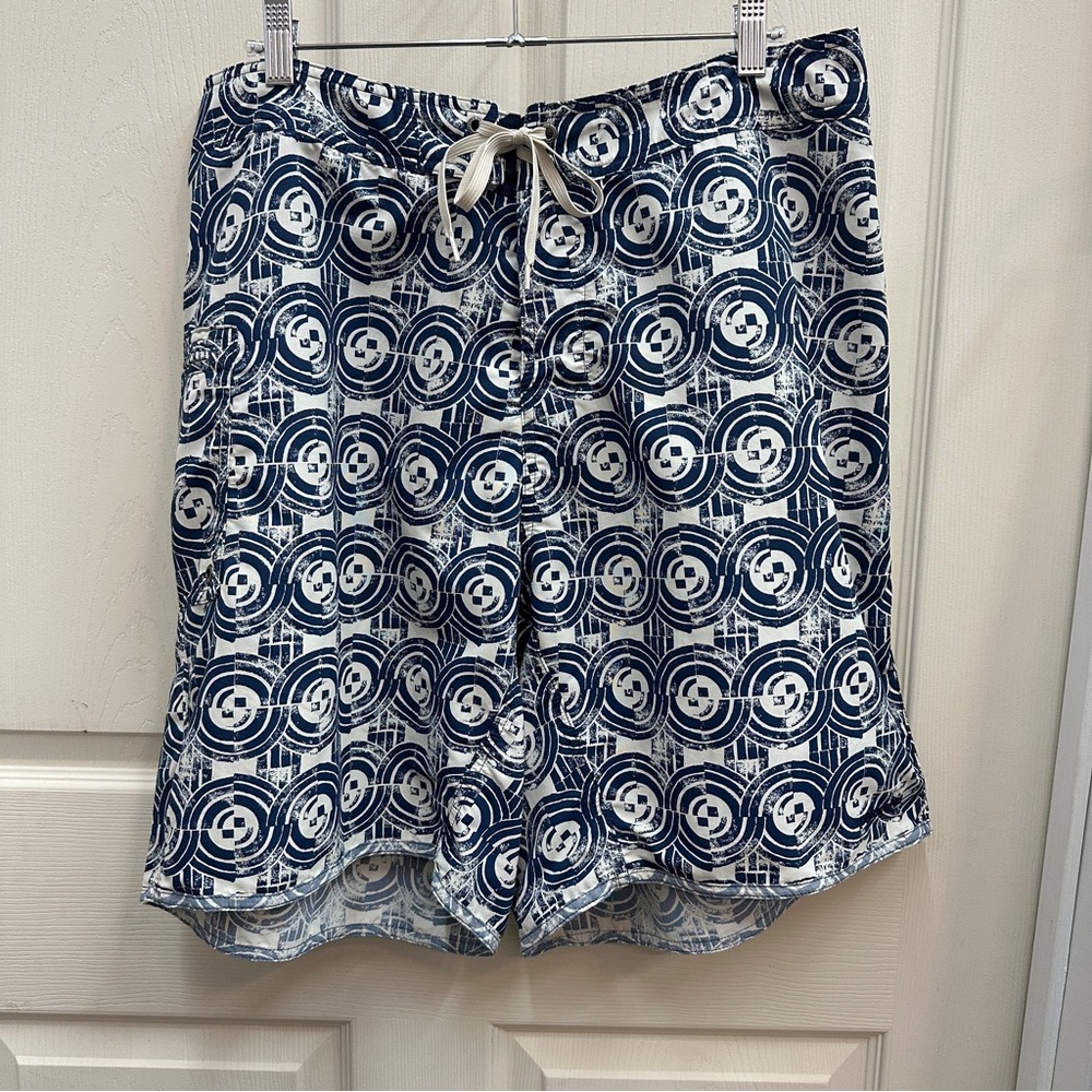 Patagonia Navy White Patterned Swim Shorts Trunks Waist 36